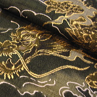 オリジナルの鯉口シャツ（ダボシャツ）　激安セール　金彩雲龍（抹茶緑）